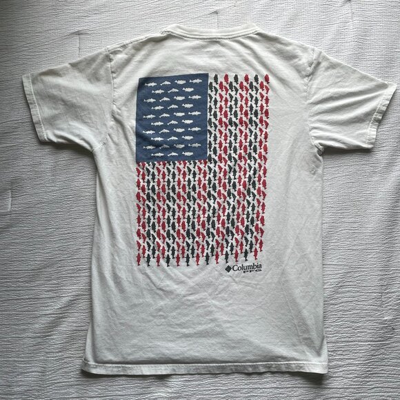 Columbia Other - Columbia PFG Fishing American Flag Saltwater Fishing T-Shirt Size Medium